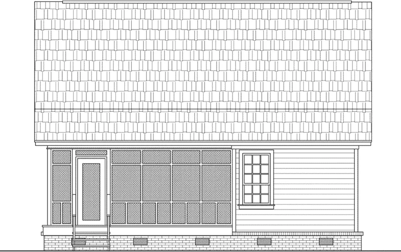Cape Cod & New England House Plan Rear Elevation - April Knoll Country Cottage 077D-0286 - Search House Plans and More