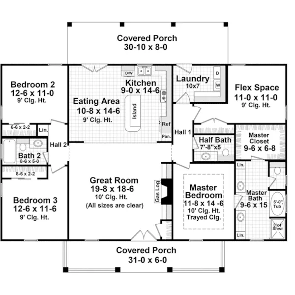 European House Plan First Floor - Colley European Ranch Home 077D-0287 - Shop House Plans and More