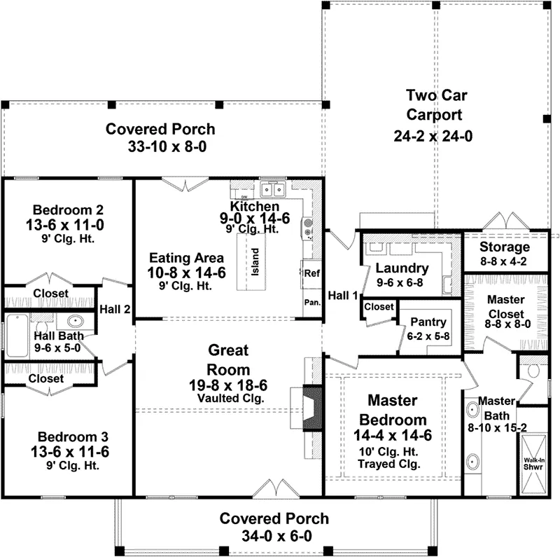 Ranch House Plan First Floor - Calico Lane Modern Farmhouse 077D-0293 - Search House Plans and More