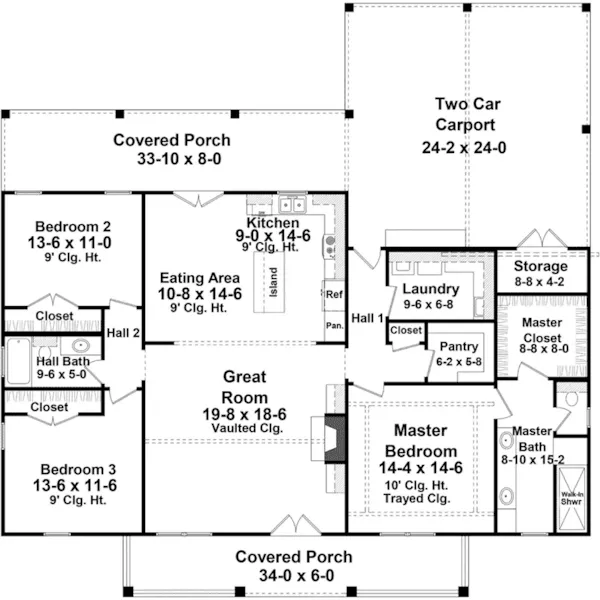 Southern House Plan First Floor - Calico Lane Modern Farmhouse 077D-0293 - Search House Plans and More