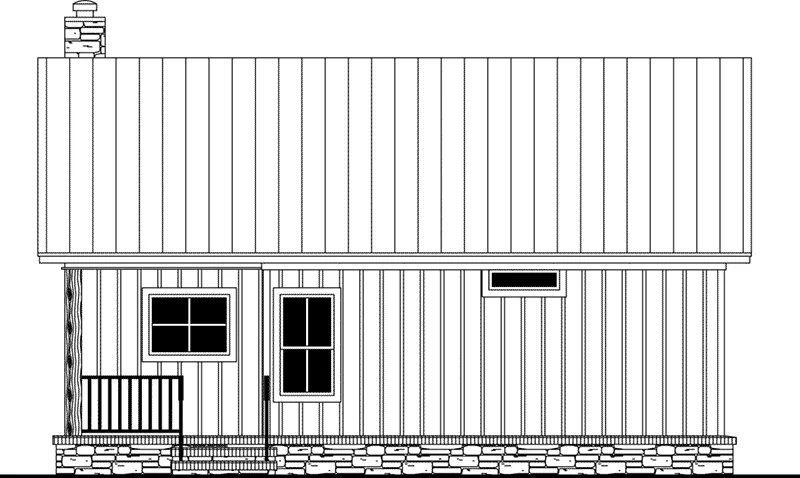 Country House Plan Rear Elevation - Gull Cove Cottage 077D-0296 - Search House Plans and More