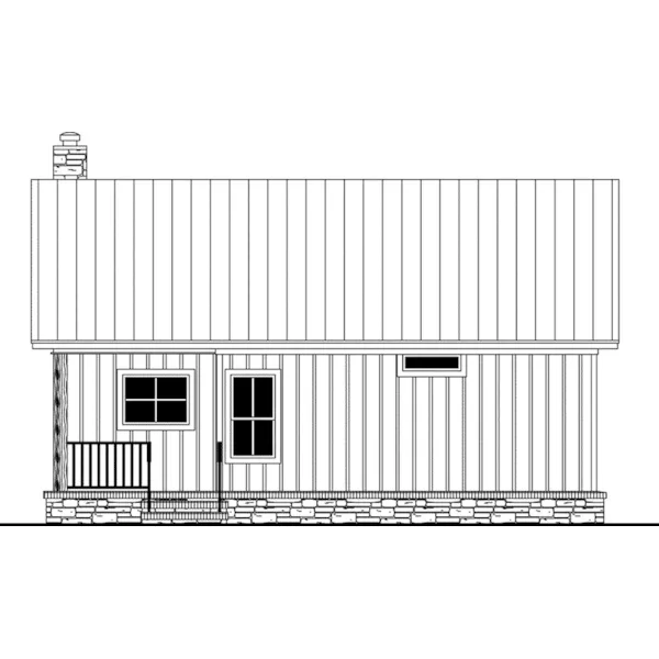 Vacation House Plan Rear Elevation - Gull Cove Cottage 077D-0296 - Search House Plans and More