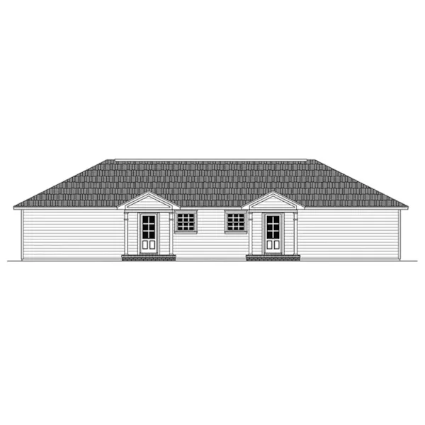 Southern House Plan Rear Elevation - Shawnee Lane Duplex 077D-0306 - Shop House Plans and More