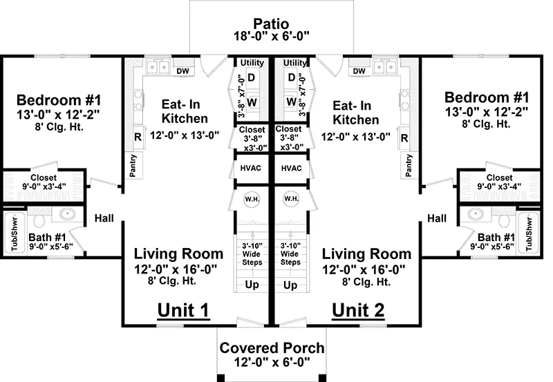 Multi-Family House Plan First Floor - 077D-0313 | House Plans and More