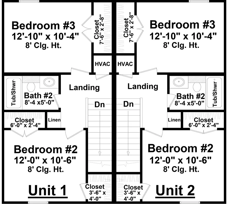 Multi-Family House Plan Second Floor - 077D-0313 | House Plans and More