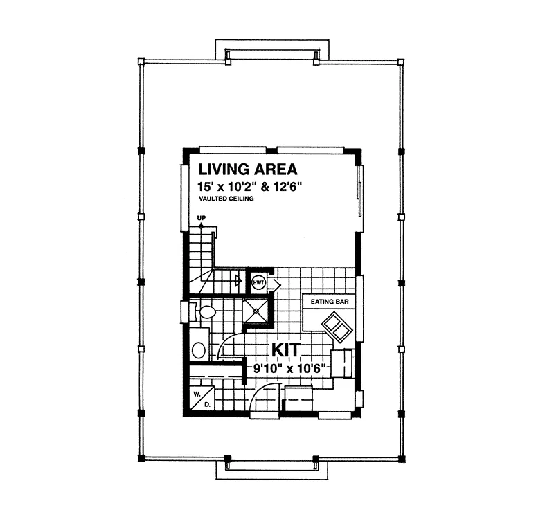Lake House Plan First Floor - Sheridan Park Narrow Lot Home 080D-0001 - Shop House Plans and More