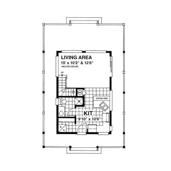 Country House Plan First Floor - Sheridan Park Narrow Lot Home 080D-0001 - Shop House Plans and More