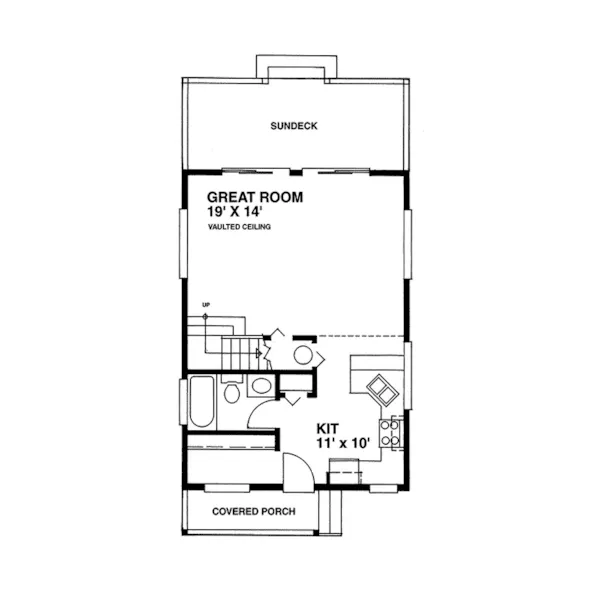 Farmhouse Plan First Floor - Pinelawn Country Vacation Home 080D-0002 - Shop House Plans and More