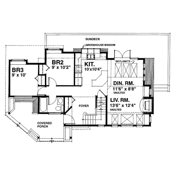 Cabin & Cottage House Plan First Floor - Monticello Waterfront Home 080D-0003 - Shop House Plans and More