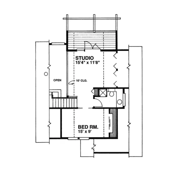 Traditional House Plan Second Floor - Redmond Park Rustic Log Home 080D-0004 - Shop House Plans and More