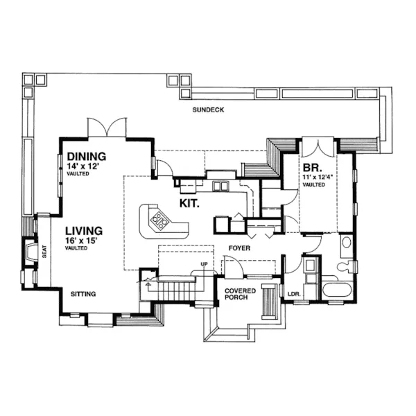 Vacation House Plan First Floor - Sherry Rustic Log Home 080D-0006 - Shop House Plans and More