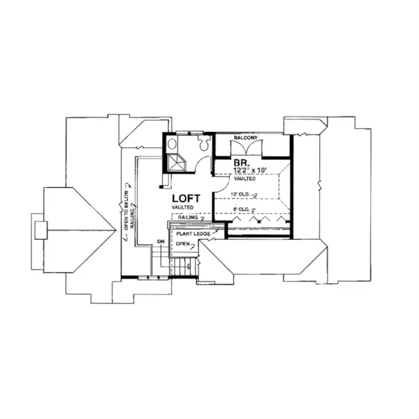 Vacation House Plan Second Floor - Sherry Rustic Log Home 080D-0006 - Shop House Plans and More