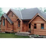 Contemporary Log Design With Interesting Gabled Roofline