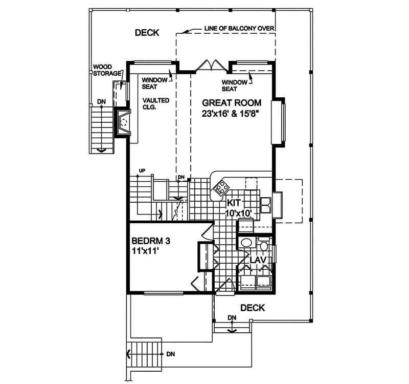 Farmhouse Plan First Floor - Rivercrest Rustic Home 080D-0007 - Shop House Plans and More