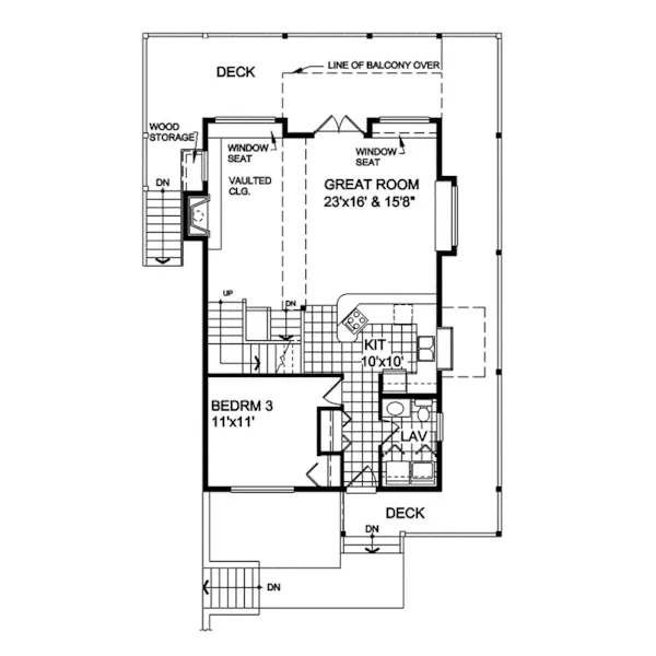 Traditional House Plan First Floor - Rivercrest Rustic Home 080D-0007 - Shop House Plans and More