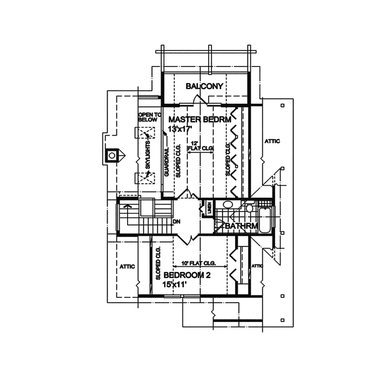 Farmhouse Plan Second Floor - Rivercrest Rustic Home 080D-0007 - Shop House Plans and More