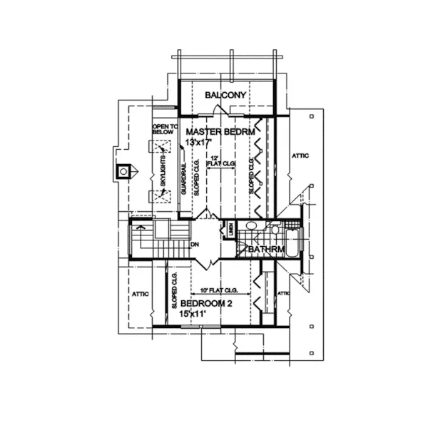 Waterfront House Plan Second Floor - Rivercrest Rustic Home 080D-0007 - Shop House Plans and More