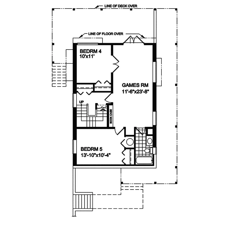 Farmhouse Plan Lower Level Floor - Rivercrest Rustic Home 080D-0007 - Shop House Plans and More