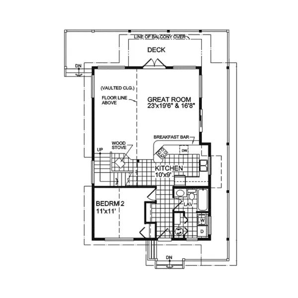 Traditional House Plan First Floor - Pyrenees Rustic Home 080D-0008 - Shop House Plans and More