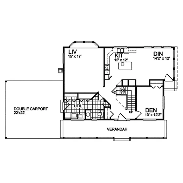 Country House Plan First Floor - Bon Aire Country Farmhouse 080D-0010 - Search House Plans and More