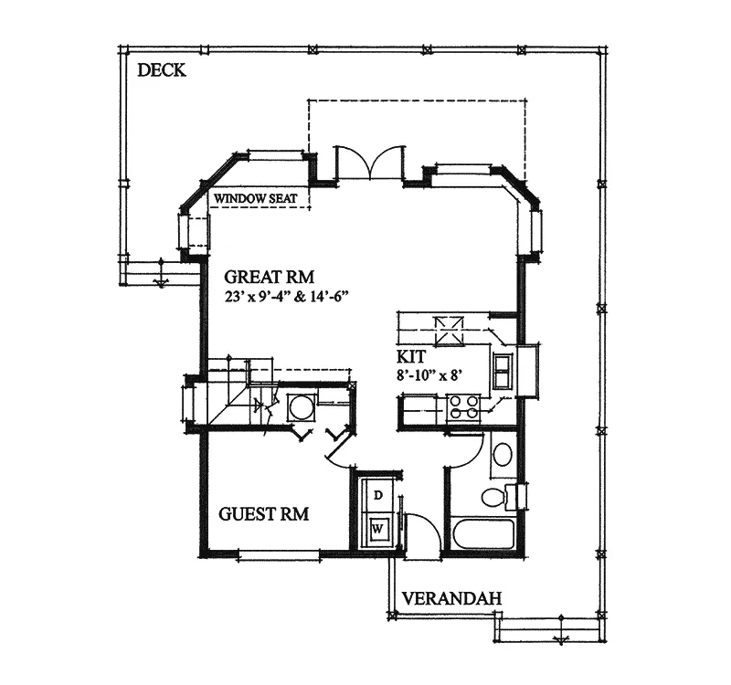 Contemporary House Plan First Floor - Jamaica Vacation Home 080D-0011 - Search House Plans and More