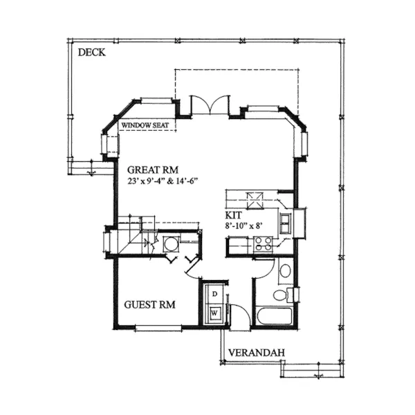 Vacation House Plan First Floor - Jamaica Vacation Home 080D-0011 - Search House Plans and More