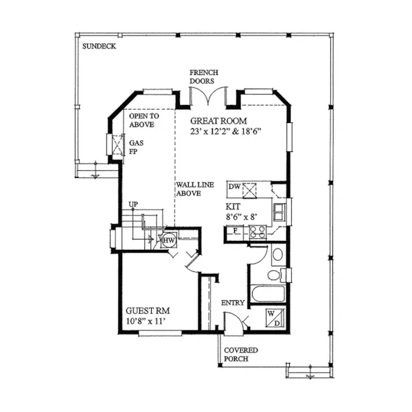 Ranch House Plan First Floor - Adirondack Rustic Dream Home 080D-0012 - Search House Plans and More