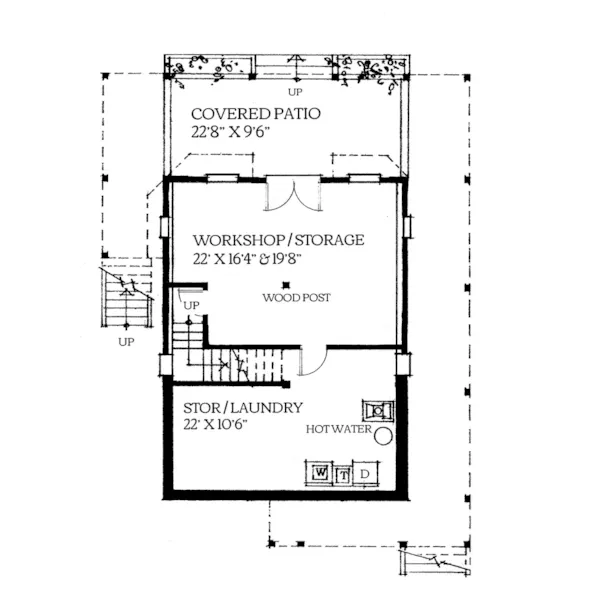 Ranch House Plan Lower Level Floor - Adirondack Rustic Dream Home 080D-0012 - Search House Plans and More