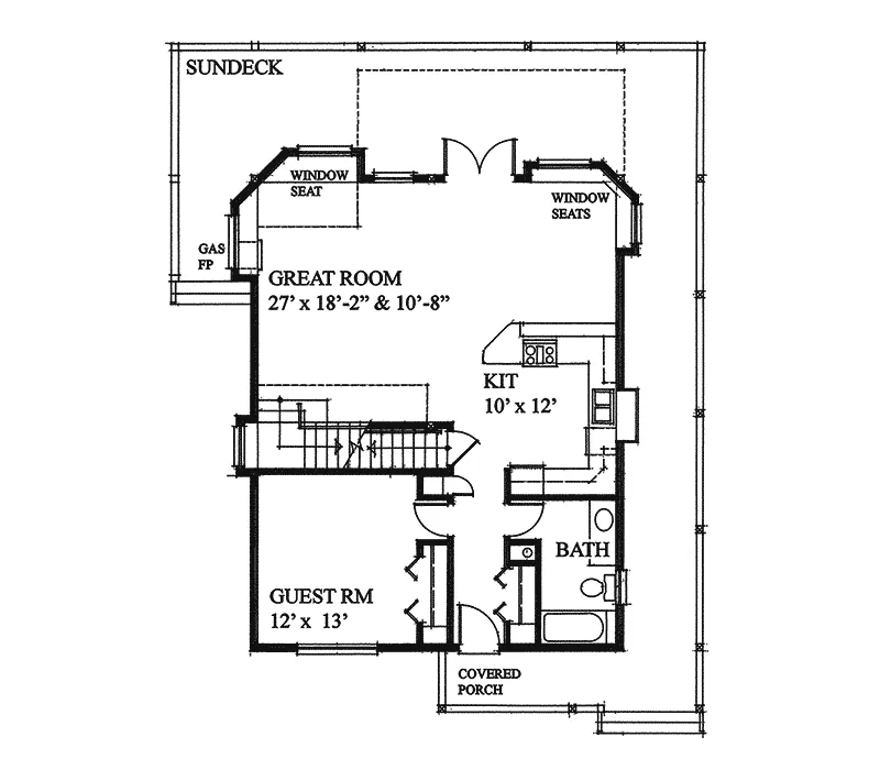 Modern House Plan First Floor - Laurens Cove Vacation Home 080D-0013 - Shop House Plans and More