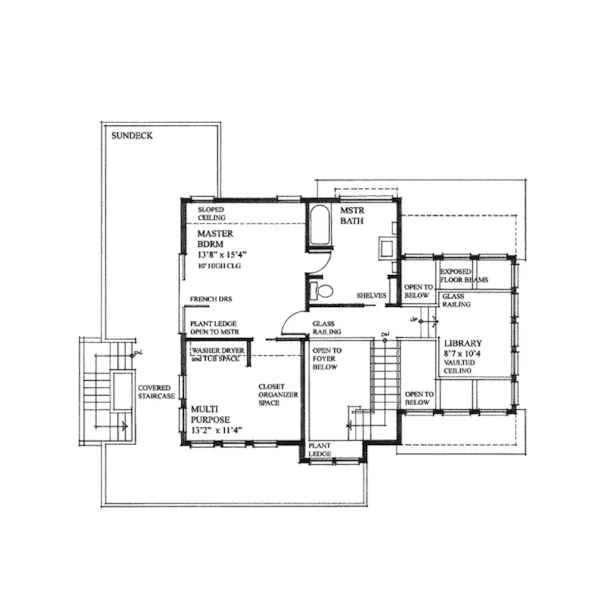 Mountain House Plan Second Floor - Antares Vacation Home 080D-0014 - Search House Plans and More