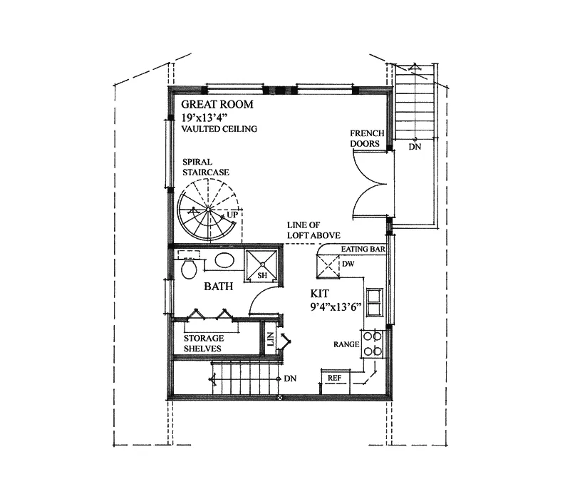 Victorian House Plan First Floor - Hilltop Green Vacation Home 080D-0015 - Search House Plans and More