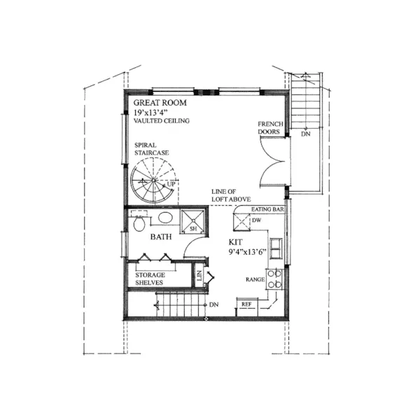 Victorian House Plan First Floor - Hilltop Green Vacation Home 080D-0015 - Search House Plans and More