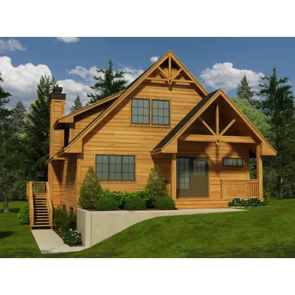 Contemporary House Plan Front of Home - Paradise Point Mountain Home 080D-0016 - Shop House Plans and More