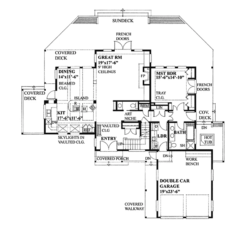 Country House Plan First Floor - Spencer Crossing Country Home 080D-0018 - Shop House Plans and More