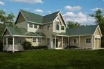 Tudor House Plan Front of Home - Spencer Crossing Country Home 080D-0018 - Shop House Plans and More