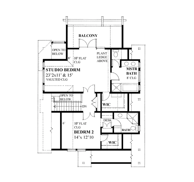 Country House Plan Second Floor - Becky Lake Waterfront Home 080D-0021 - Search House Plans and More