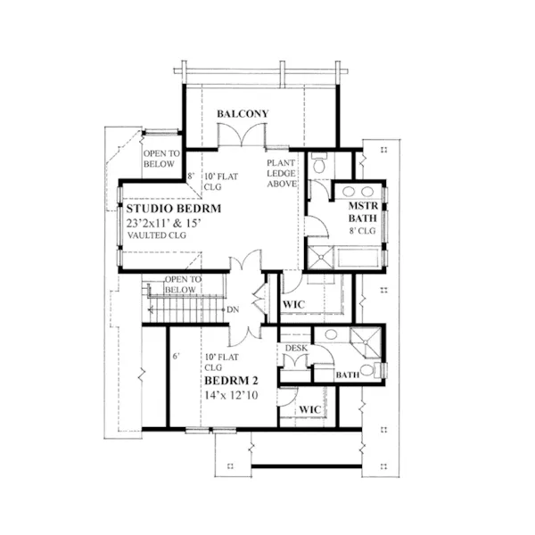 Country House Plan Second Floor - Becky Lake Waterfront Home 080D-0021 - Search House Plans and More