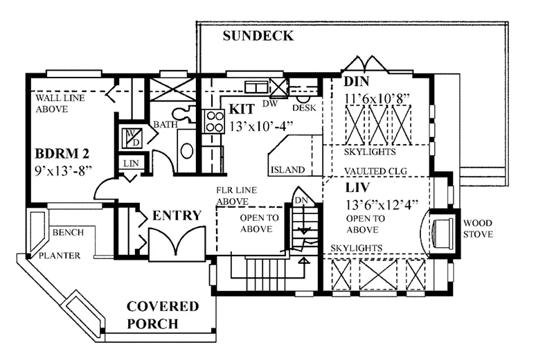 Rustic House Plan First Floor - Copley Bay Lake Home 080D-0023 - Search House Plans and More