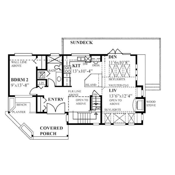 Rustic House Plan First Floor - Copley Bay Lake Home 080D-0023 - Search House Plans and More