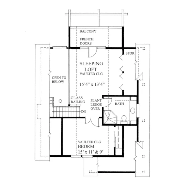 Lake House Plan Second Floor - Landen Craftsman Home 080D-0024 - Shop House Plans and More