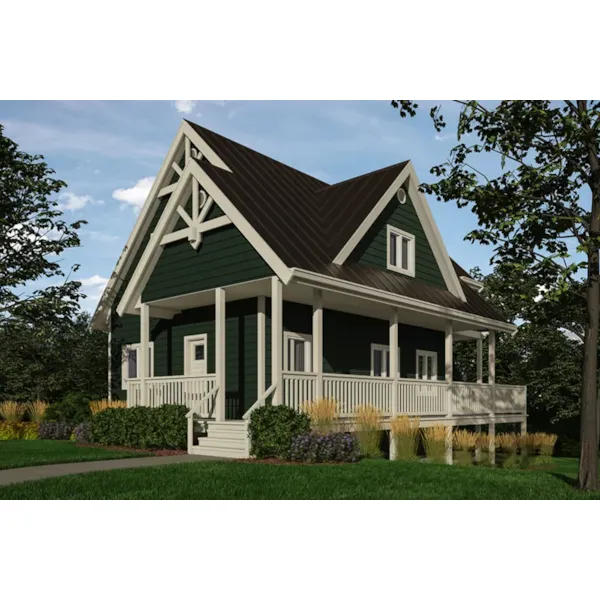 Lake House Plan Front of Home - Newfield Hill Craftsman Cottage 080D-0025 - Shop House Plans and More