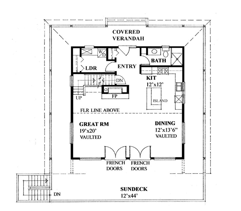 Waterfront House Plan First Floor - Rachelle Prairie Style Home 080D-0026 - Shop House Plans and More