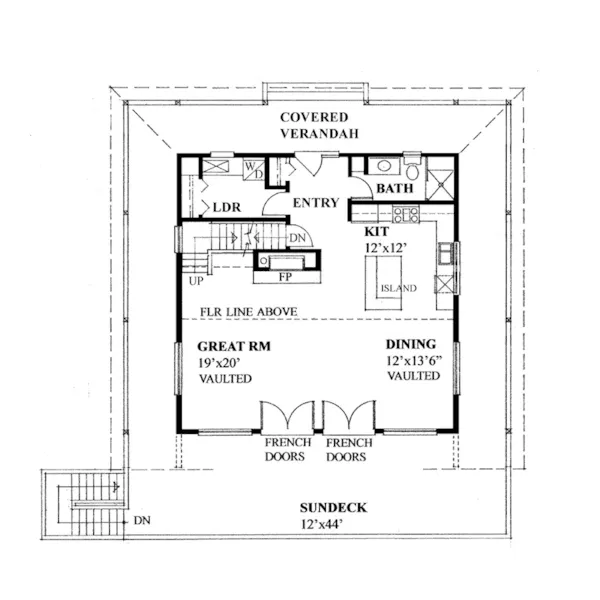 Lake House Plan First Floor - Rachelle Prairie Style Home 080D-0026 - Shop House Plans and More