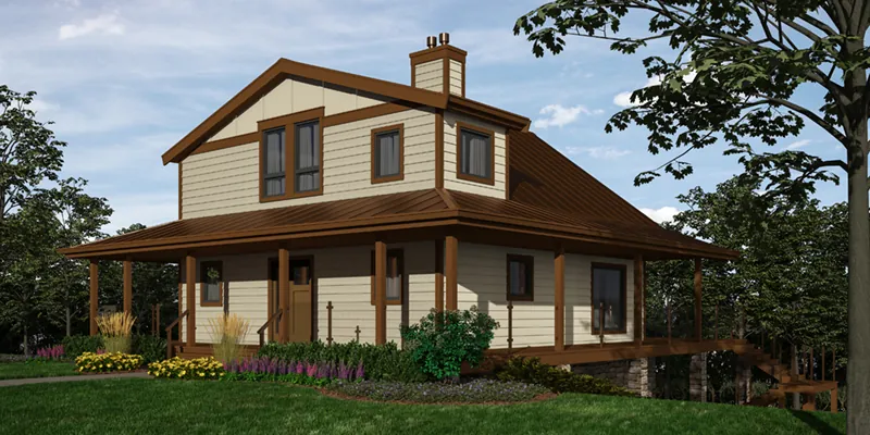 Waterfront House Plan Front of Home - Rachelle Prairie Style Home 080D-0026 - Shop House Plans and More