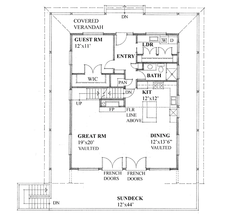 Rustic House Plan First Floor - Silent Hill Vacation Home 080D-0027 - Shop House Plans and More
