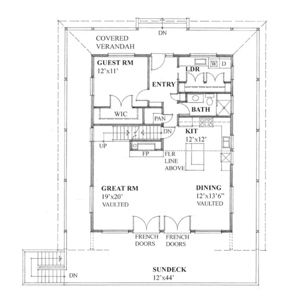 Cabin & Cottage House Plan First Floor - Silent Hill Vacation Home 080D-0027 - Shop House Plans and More