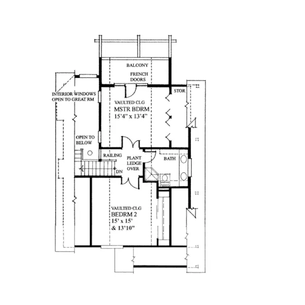 Vacation House Plan Second Floor - Fuller Lake Vacation Home 080D-0028 - Shop House Plans and More