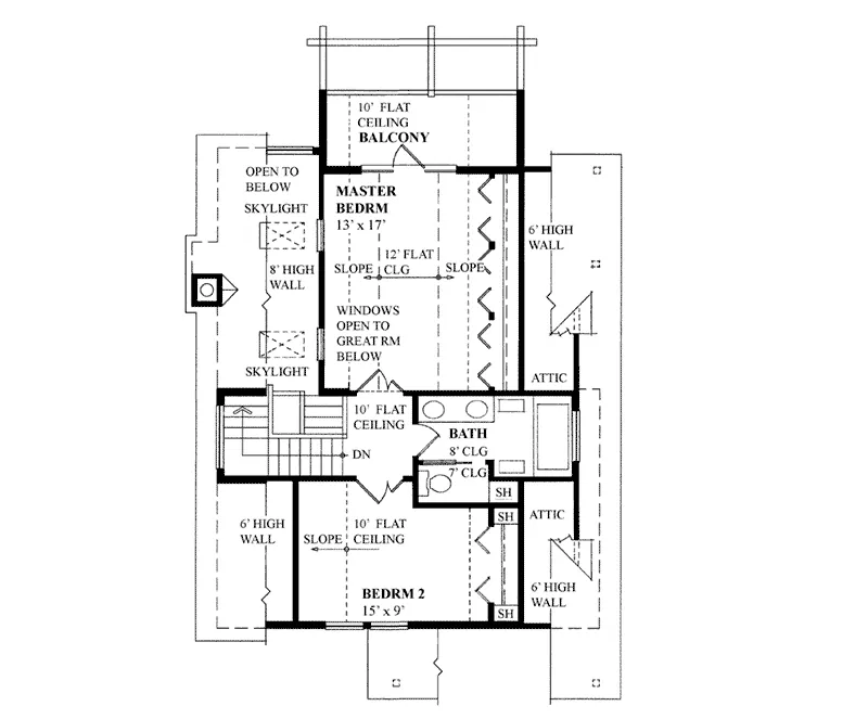 Lake House Plan Second Floor - 080D-0030 - Shop House Plans and More