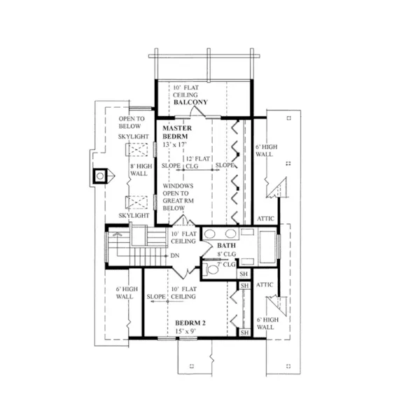 Vacation House Plan Second Floor - Idaho Point Craftsman Cabin 080D-0030 - Shop House Plans and More