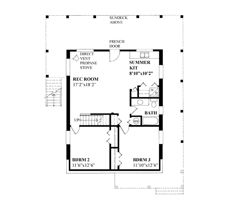 Waterfront House Plan Lower Level Floor - 080D-0031 - Shop House Plans and More